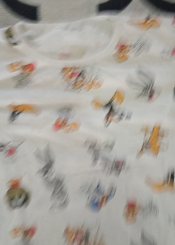 Renkli Baskılı Beyaz Çocuk Pijama Takımı - Görsel 3