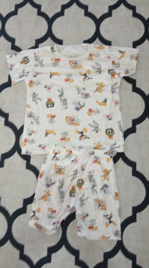 Renkli Baskılı Beyaz Çocuk Pijama Takımı - Görsel 2