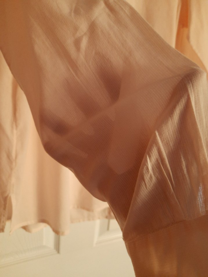 Pembe Düğmeli Uzun Kollu Keten Gömlek - Görsel 5