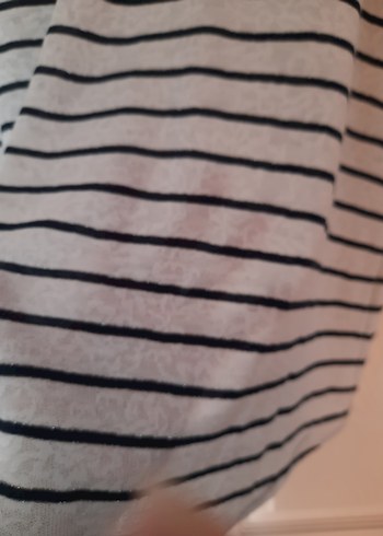 Gri Çizgili Kısa Kollu Bluz - Görsel 5