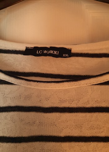 Gri Çizgili Kısa Kollu Bluz - Görsel 6