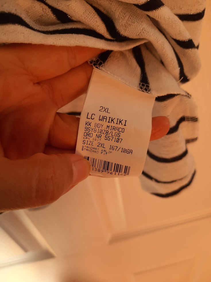 Gri Çizgili Kısa Kollu Bluz - Görsel 4