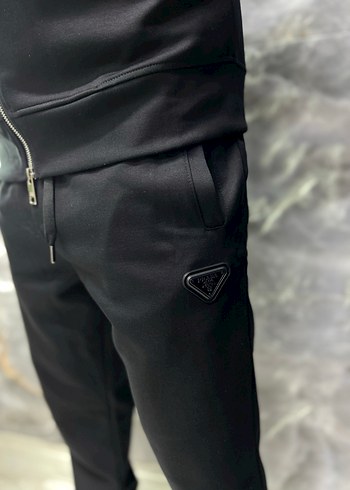 Siyah Fermuarlı Erkek eşofman takımı - Görsel 4