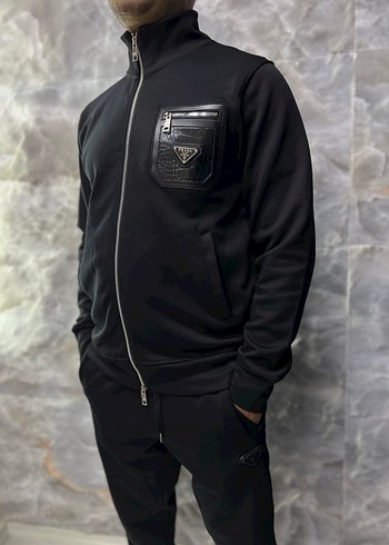 Siyah Fermuarlı Erkek eşofman takımı - Görsel 3