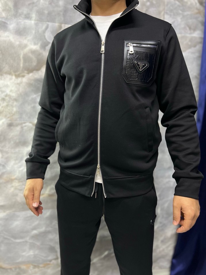 Siyah Fermuarlı Erkek eşofman takımı - Görsel 5