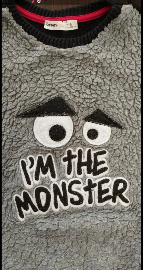 Gri Erkek Çocuk Oversize Triko Sweatshirt 7-8 yaş çok iyi durumd - Görsel 2