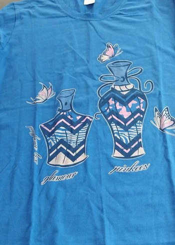 Kız Çocuk Mavi Uzun Kollu Baskılı Tişört çok az giyildi - Görsel 4