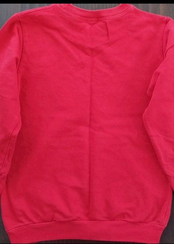 Erkek Çocuk Kırmızı Baskılı Sweatshirt 7-8 yaş yeni gibidir - Görsel 2