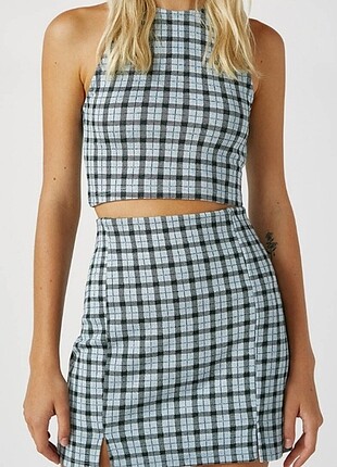 s Beden pull and bear kareli etek