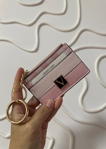 Pembe Deri Fermuarlı Kadın Cüzdanı