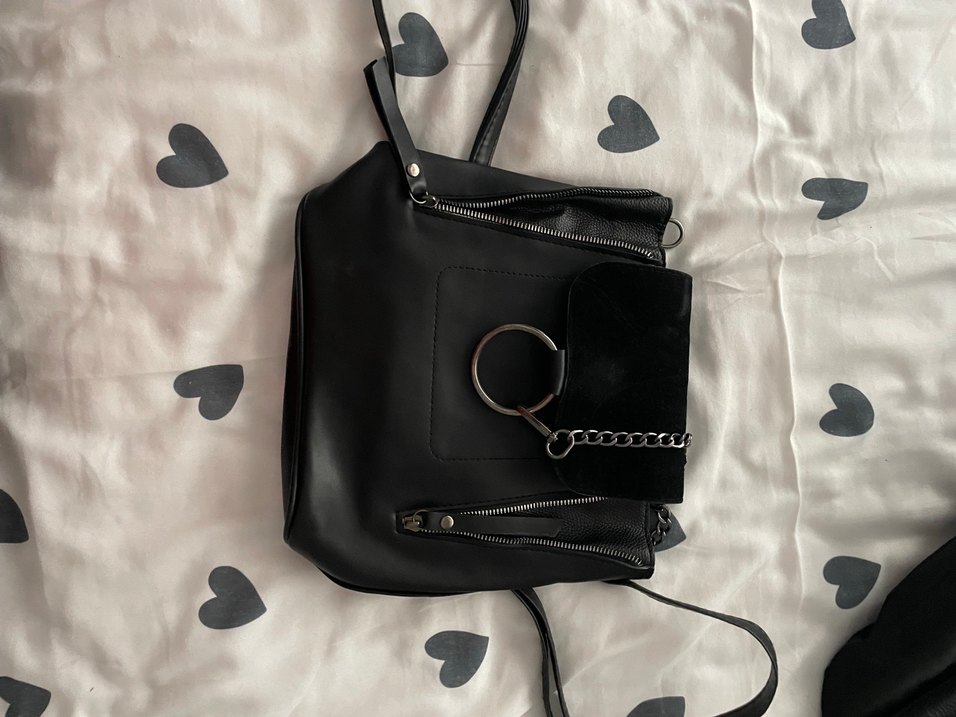 Siyah Deri Minimalist Kadın Çanta - Görsel 2