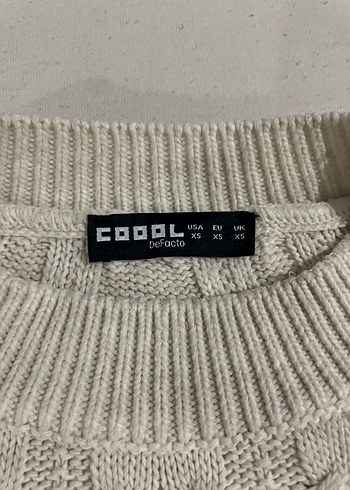 Kadın Örgü Beyaz Uzun Kollu Kazak - Görsel 2