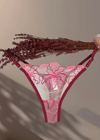 Pembe Nakışlı Bohem sütyen takımı