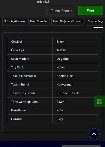 Kahverengi Minimalist Erkek Tesbih - Görsel 3