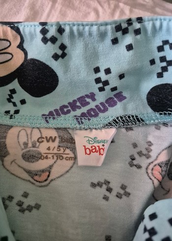 Mickey Mouse Desenli Düğmeli Erkek Pijama Takımı - Görsel 4