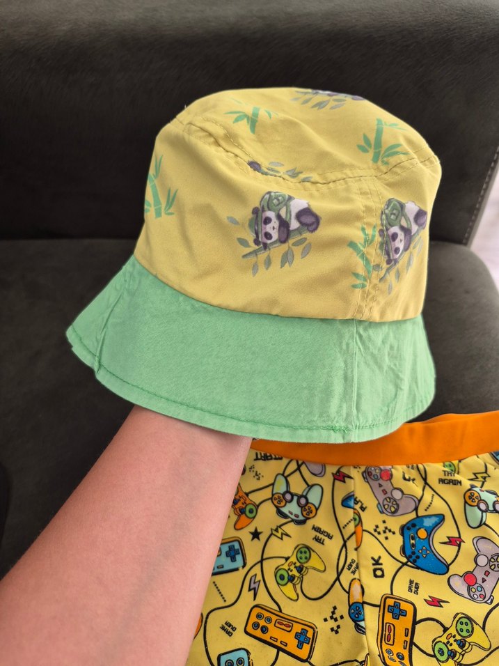 Sarı Baskılı Erkek Çocuk Mayo Şortu - Görsel 2