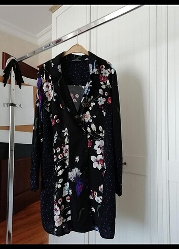 Zara Zara Çiçekli Blazer Ceket Elbise