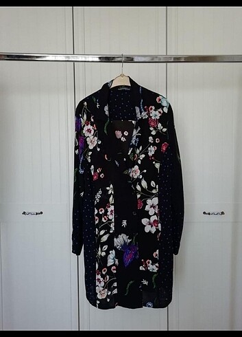 l Beden Zara Çiçekli Blazer Ceket Elbise