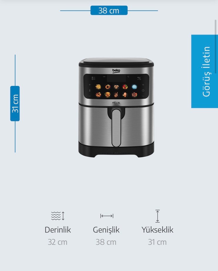 Beko FitFry® XL Az Yağlı Fritöz FRL 5464 - Görsel 3