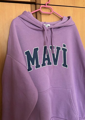 Mavi Baskılı Mor Kapüşonlu Kadın Sweatshirt - Görsel 2