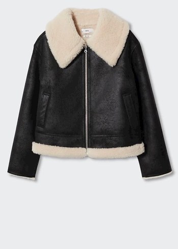 Siyah Deri Kürklü Midi Kadın Ceket - Görsel 2