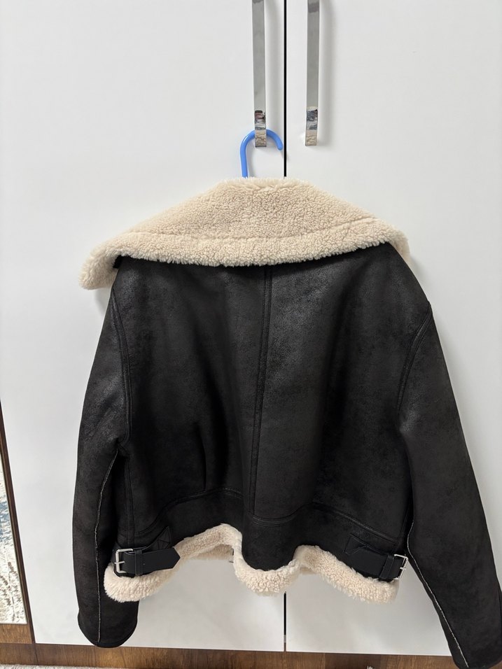 Siyah Deri Kürklü Midi Kadın Ceket - Görsel 5