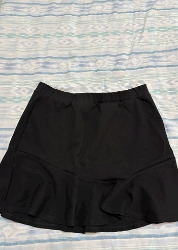 Kadın Siyah Volanlı Mini Etek - Görsel 3