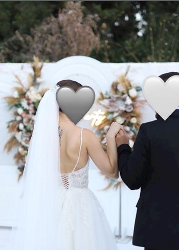 Beyaz Modern Klasik A Kesim Gelinlik - Görsel 3