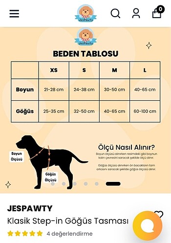 Beden Köpek step in göğüs tasması