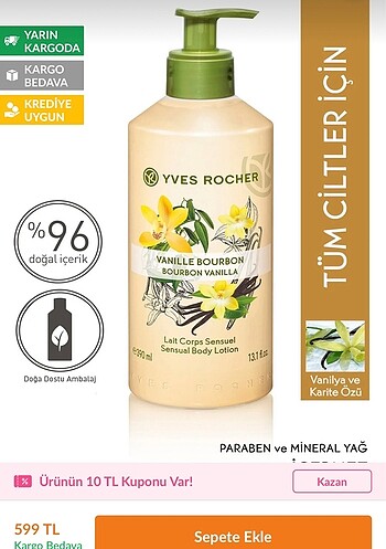 Yves Rocher vücut kremi
