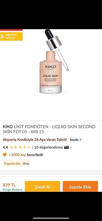 KIKO Liquid skin fondöten
