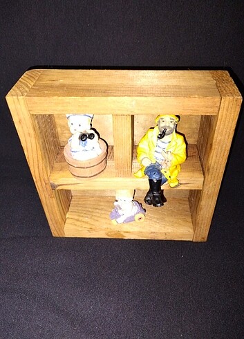 Ahşap dekoratif mini raf - Görsel 2