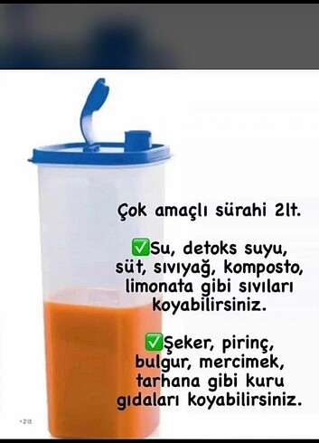 Tupperware Çok amaçlı surahi 2 lt 