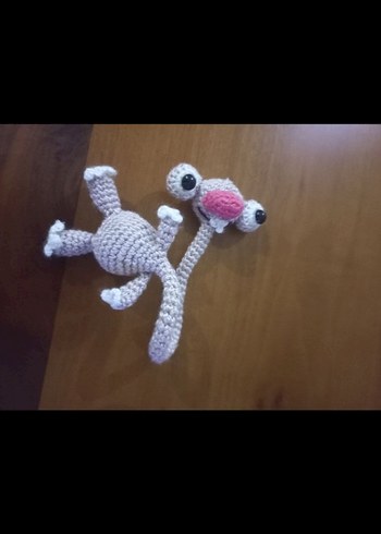 Gri Örgü Peluş Oyuncak,uzun boyunlu sid - Görsel 2