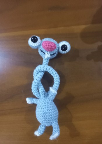 mavi Renkli Örgü Peluş Oyuncak,üzü boyunlu sid - Görsel 3