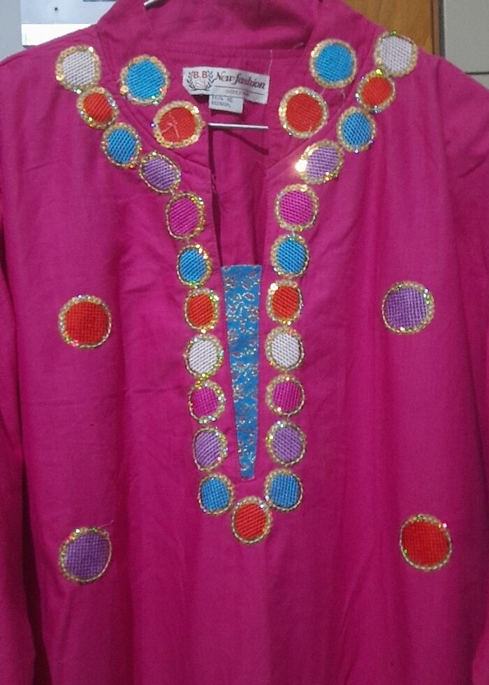 46 beden aynalı pullu elbise - Görsel 3