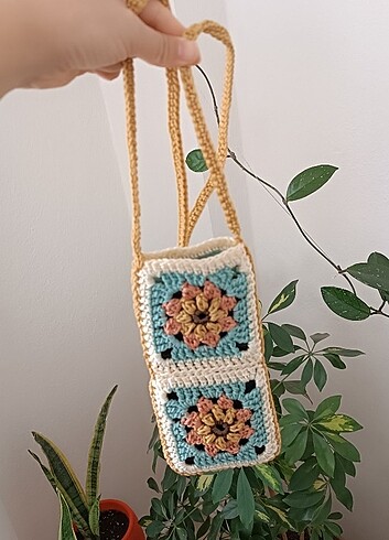 Ayçiçeği Motifli Telefon Çantası 