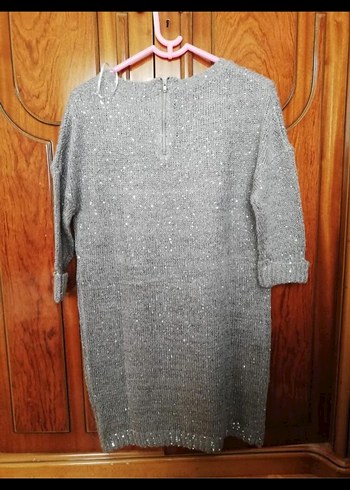 LC Waikiki Gri Örgü Midi Kadın Kazak