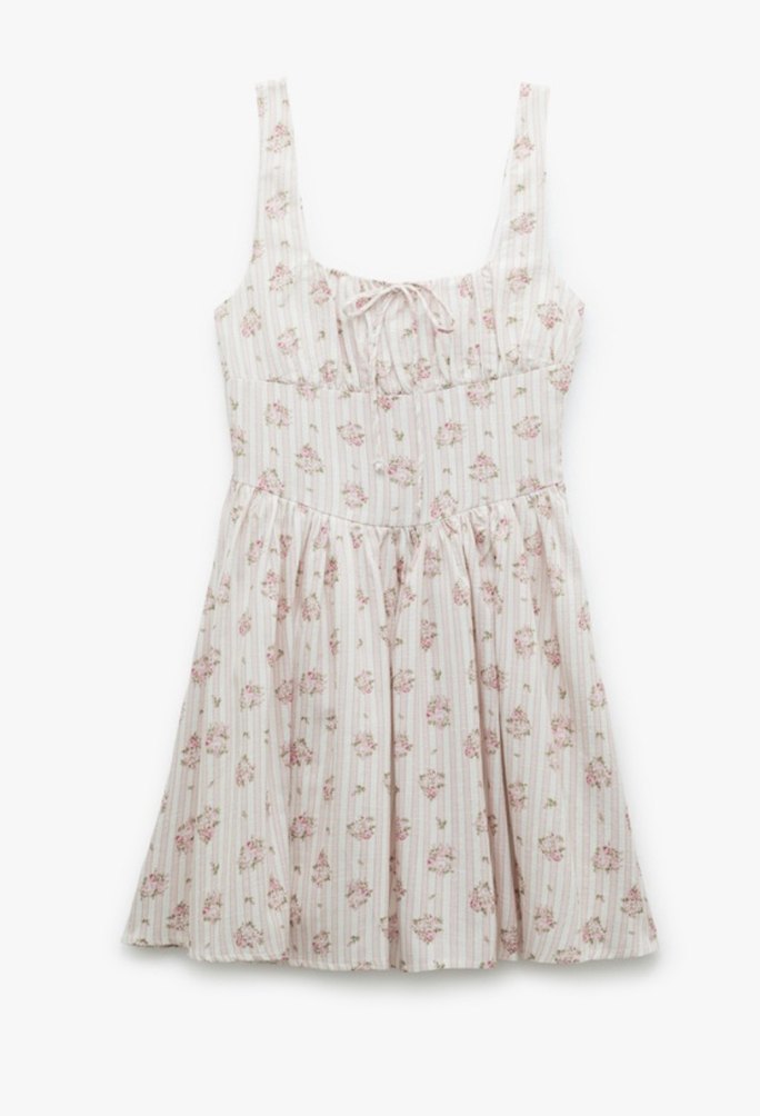 Pembe Çiçekli Elbise - Görsel 2