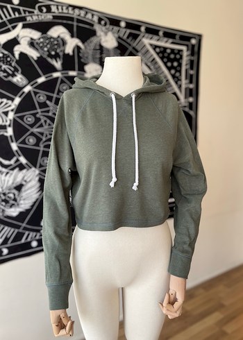 H&M Gri Kapüşonlu Kadın Sweatshirt