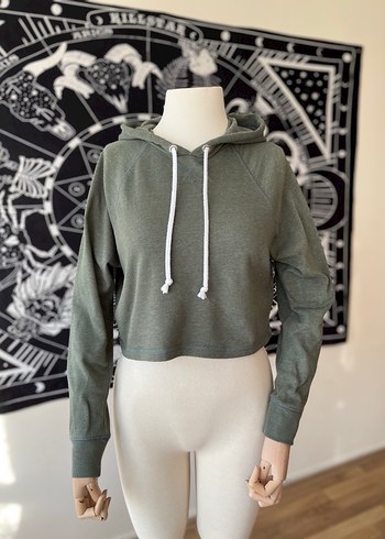 Gri Kapüşonlu Kadın Sweatshirt