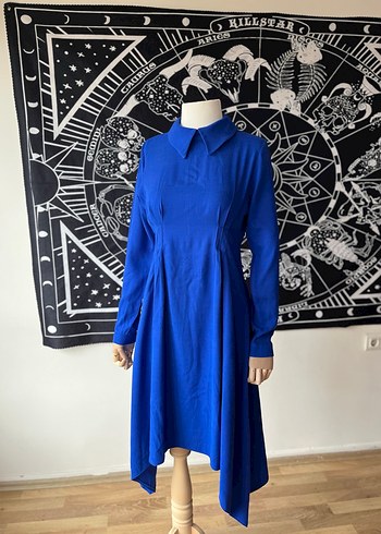 Saks Mavisi Elbise - Görsel 3