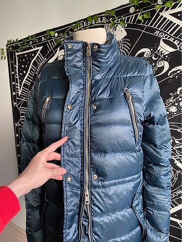 xs Beden lacivert Renk Mango Kaz Tüyü Mont