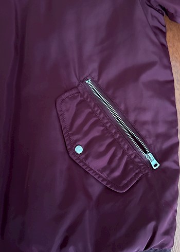 l Beden Bordo Regular Fit Fermuarlı Erkek Ceket