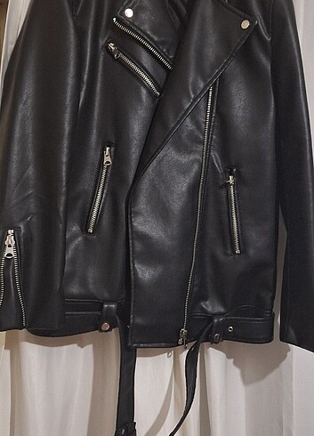 s Beden siyah Renk Stradivarius Deri Oversize Ceket