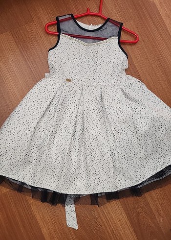 Kız Çocuk Gri Bohem Pileli Elbise