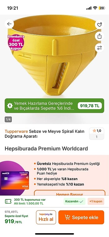 Tupperware Spiral Doğrayıcı