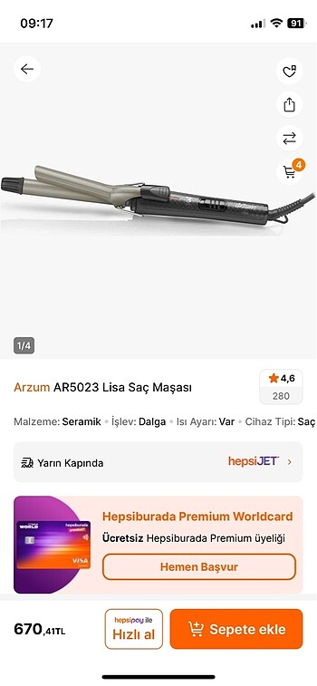 Arzum Lisa Saç Maşası