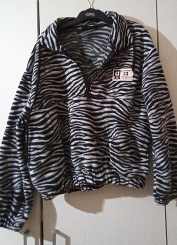 Zebra Desenli Polar Sweatshirt 