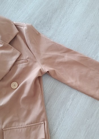 Diğer Düğmeli Bej Kadın Blazer Ceket